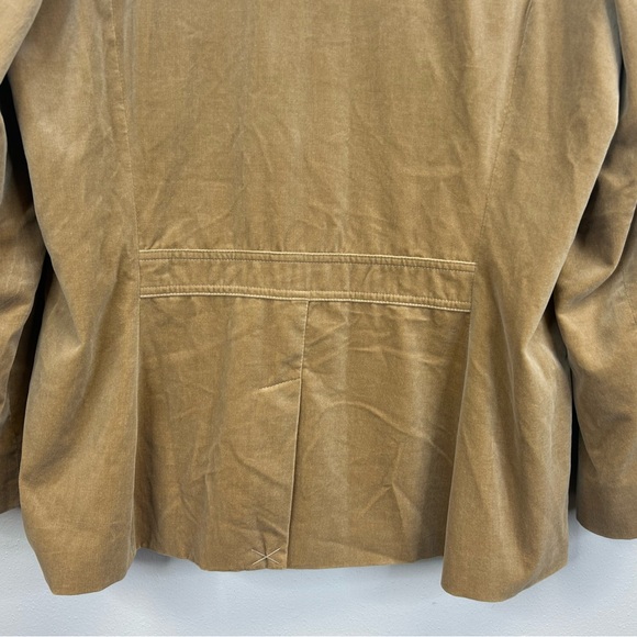 Eddie Bauer Womens XL Light Brown Velvet Blazer Chore Jacket Cotton Buttons - Picture 11 of 13